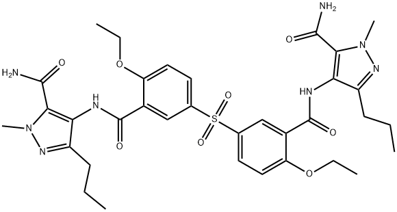 3,3'-Sulfonyl Bis[(4-Ethoxy-3-(6,7-dihydro-1-Methyl-7-oxo-3-propyl-1H-pyrazolo-pyriMidin-5-yl)benzene) Struktur