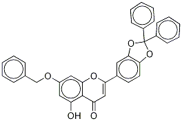 7-Benzyloxy-2-(2,2-diphenyl-1,3-benzodioxol-5-yl)-5-hydroxy-H-1-benzopyran-4-one Struktur