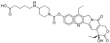 7-Ethyl-10-(4-N-aminopentanoic acid)-1-piperidino)carbonyloxycamptothecin-d3 Struktur