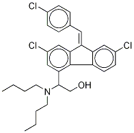 1-(RS,Z)-2-(DibutylaMino)-2-[2,7-dichloro-9-(4-chlorobenxylidene)]-9H-fluoren-
4-yl]ethanol (luMefantrine iMpurity) Struktur