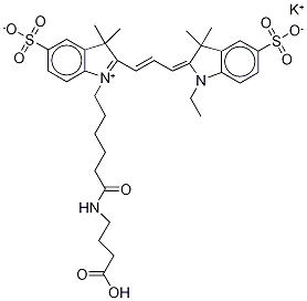 Cyanine 3 Monofunctional Hexanoic Acid Dye GABA AMide PotassiuM Salt Struktur