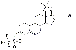 13-Ethyl-17α-triMethylsilylethynyl-3-triflate-18,19-dinor-pregna-3,5-dien-17-ol TriMethylsilyl Ether Struktur