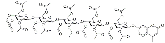 4-MethyluMbelliferyl β-D-Cellopentoside Hexadecaacetate Struktur