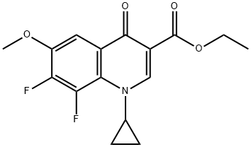 1-Cyclopropyl-7-8-difluoro-6-Methoxy-4-oxo-1,4-dihydroquinoline-3-carboxylic Acid Ethyl Ester Struktur