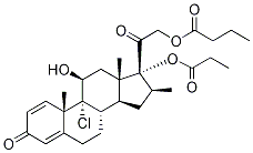 9-Chloro-11β,17,21-trihydroxy-16β-Methylpregna-1,4-diene-3,20-dione 21-Butyrate 17-Propionate Struktur