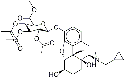 (5α,6β)-17-(CyclopropylMethyl)-4,5-epoxy-6,14-dihydroxy-Morphinan-3-yl 3-(2',3',4'-Tri-O-acetyl)-β-D-glucuronide Methyl Ester Struktur