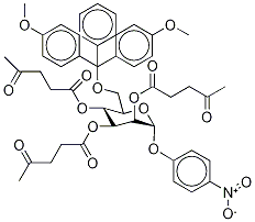 4-Nitrophenyl 6-O-Dimethoxytrityl-2,3,4-tri-O-levulinoyl-α-D-mannopyranoside Struktur