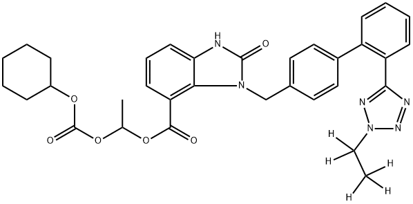 2-Desethoxy-2-hydroxy-2H-2-ethyl Candesartan Cilexetil-d5 Struktur