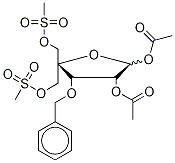 1,2-Di-O-acetyl-3-O-benzyl-4-C-MesylMethyl-5-O-Mesyl-D-ribofuranose Struktur