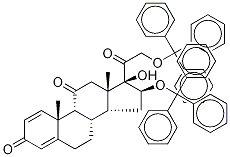 16,21-O-Trityl-17-hydroxypregna-1,4-diene-3,11,20-trione-d4 Struktur