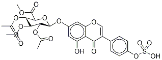 Genistein 7-(Tri-O-acetyl-β-D-glucuronic Acid Methyl Ester) 4'-Sulfate Struktur