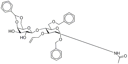 Benzyl 2-(AcetaMido)-2-deoxy-6-O-benzyl-3-O-2-propen-1-yl-4-O-[4,6-O-benzyldiene-β-D-galactopyranosyl]-α-D-glucopyranoside Struktur