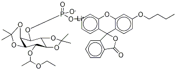 O-(N-BUTYLFLUORESCEIN)-O-{3-[6-O-(D,L-1-ETHOXYETHYL)-1,2:4,5-BIS-O-(1-METHYLETHYLIDENE)-D,L-MYO-INOSITOL]}PHOSPHATE, LITHIUM SALT Struktur