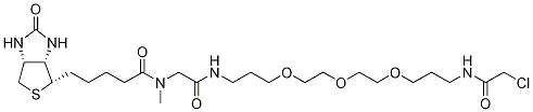 N'-(13-ChloroacetaMido-4,7,10-trioxatridecanyl)-N-Methyl-N-biotinylglycinaMide Struktur