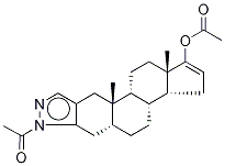 5α-N-Acetyl-17-acetyloxy-2'H-androst-16-en-2-eno[3,2-c]pyrazol Struktur