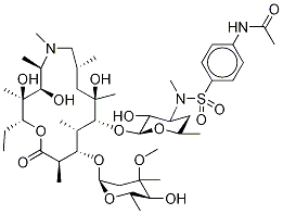 (2R,3S,4R,5R,8R,10R,11R,12S,13S,14R)-11-[[3-[[[4-(AcetylaMino)phenyl]sulfonyl]MethylaMino]-3,4,6-trideoxy-β-D-xylo-hexopyranosyl]oxy]-13-[(2,6-dideoxy-3-C-Methyl-3-O-Methyl-α-L-ribo-hexo Struktur