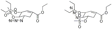 (3R,4S,5S)-4-Azido-3-(1-ethylpropoxy)-5-[(methylsulfonyl)oxy]-1-cyclohexene-1-Carboxylic Acid Ethyl Ester + (3R,4S,5S)-5-Azido-3-(1-ethylpropoxy)-4-[(methylsulfonyl)oxy]-1-cyclohexene-1-Carboxylic Acid Ethyl Ester (Mixture of Isomers) Struktur