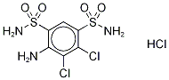 4-Amino-5,6-dichloro-1,3-benzenedisulfonamide Hydrochloride Struktur