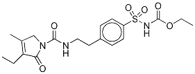 [4-[2-[[(3-Ethyl-d5-2,5-dihydro-4-methyl-2-oxo-1H-pyrrol-1-yl)carbonyl]amino]ethyl]phenyl]sulfonyl]carbamic Acid Ethyl Ester Struktur