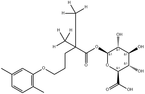 Gemfibrozil 1-O--Glucuronide-d6 Struktur