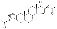 (5α,16β)-N-Acetyl-16-acetyloxy-2'H-androst-2-eno[3,2-c]pyrazol-17-one Struktur