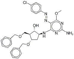 5-[[2-Amino-5-[2-(4-chlorophenyl)diazenyl]-6-methoxy-4-pyrimidinyl]amino]-3-(phenylmethoxy)-2-[(phenylmethoxy)methyl]-cyclopentanol Struktur