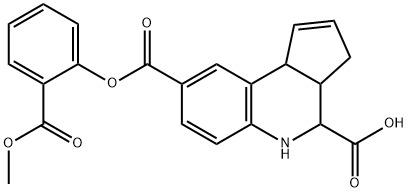 8-((2-(Methoxycarbonyl)phenoxy)carbonyl)-3a,4,5,9b-tetrahydro-3H-cyclopenta[c]quinoline-4-carboxylic acid Struktur