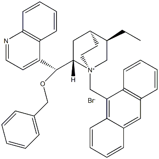 (8α,9R)-1-(9-Anthracenylmethyl)-10,11-dihydro-9-phenylmethoxy-
cinchonanium bromide Struktur