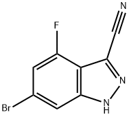 6-BROMO-3-CYANO-4-FLUORO 1H-INDAZOLE Struktur