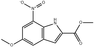 5-METHOXY-7-NITRO-2-INDOLECARBOXYLIC ACID METHYL ESTER Struktur