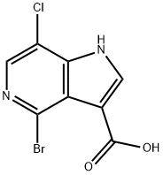 4-BROMO-7-CHLORO-5-AZAINDOLE-3-CARBOXYLIC ACID Struktur