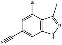 4-BROMO-6-CYANO-3-IODO (1H)INDAZOLE Struktur