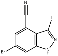 6-BROMO-3-IODO-4-CYANO (1H)INDAZOLE Struktur