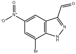 7-BROMO-5-NITRO-3-(1H)INDAZOLE CARBOXALDEHYDE Struktur