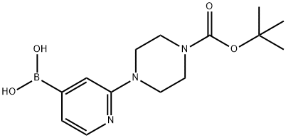 (2-(4-(tert-butoxycarbonyl)piperazin-1-yl)pyridin-4-yl)boronic acid Struktur