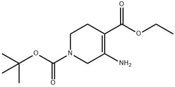 1-tert-butyl 4-ethyl 3-aMino-5,6-dihydropyridine-1,4(2H)-dicarboxylate Struktur