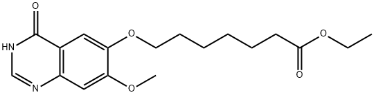 Ethyl 7 - ((7 - Methoxy - 4 - oxo - 3,4 - dihydroquinazolin - 6 - yl)oxy)heptanoate Struktur