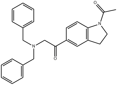 Ethanone, 1-(1-acetyl-2,3-dihydro-1H-indol-5-yl)-2-[bis(phenylMethyl)aMino]- Struktur