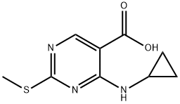 4-(Cyclopropylamino)-2-(Methylthio)Pyrimidine-5-Carboxylic Acid Struktur