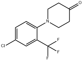 1-[4-chloro-2-(trifluoromethyl)phenyl]piperidin-4-one Struktur