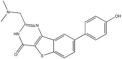 [1]Benzothieno[3,2-d]pyriMidin-4(3H)-one, 2-[(diMethylaMino)Methyl]-8-(4-hydroxyphenyl)- Struktur