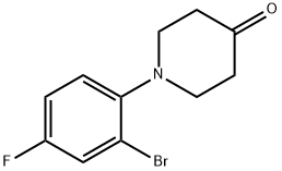 1-(2-bromo-4-fluorophenyl)piperidin-4-one Struktur