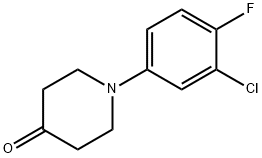 1-(3-chloro-4-fluorophenyl)piperidin-4-one Struktur