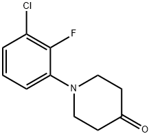 1-(3-chloro-2-fluorophenyl)piperidin-4-one Struktur