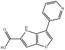 3-(pyridin-3-yl)-4H-furo[3,2-b]pyrrole-5-carboxylic acid Struktur