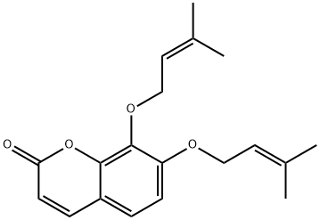 7,8-Bis[(3-methyl-2-buten-1-yl)oxy]-2H-1-benzopyran-2-one Struktur