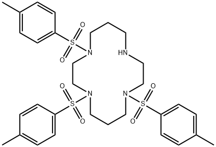 1,4,8,11-Tetraazacy clotetradecance, 1,4,8-tris[(4 Methylphenyl)sufonyl]- Struktur