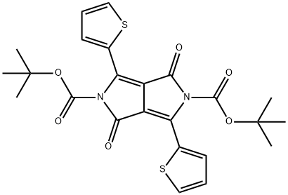 di-tert-butyl 1,4-dioxo-3,6-di(thiophen-2-yl)pyrrolo[3,4-c]pyrrole-2,5(1H,4H)-dicarboxylate Struktur