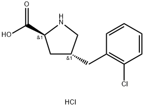 (2S,4R)-4-(2-chlorobenzyl)pyrrolidine-2-carboxylic acid hydrochloride Struktur