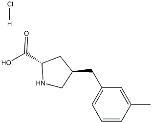 (2S,4R)-4-(3-Methylbenzyl)pyrrolidine-2-carboxylic acid hydrochloride Struktur